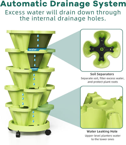 Tour De Plantation Verticale À 6 Couches - Système De Fleurissement Tridimensionnel Pour Le Jardin