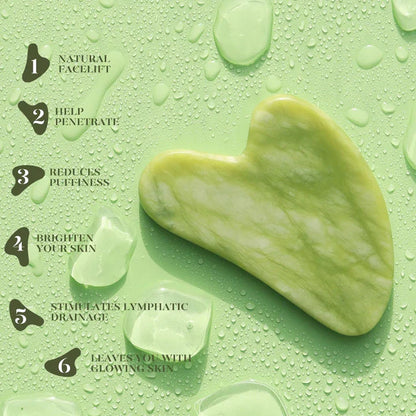 Instant Glow Gua Sha & Jade Roller Set | pour une Peau Éclatante et une Détente Naturelle