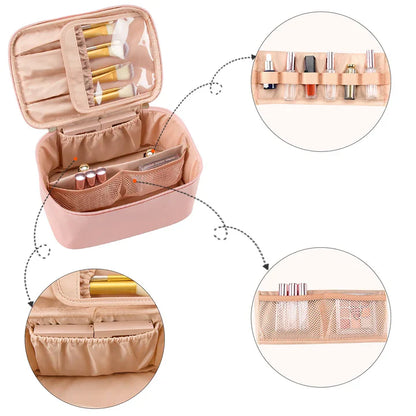 Organiseur de Maquillage Pratique pour les Voyages | avec Compartiments et Distributeurs