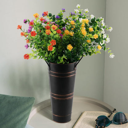 Pot De Fleurs En Fer Rétro Avec Poignées - Pot De Fleurs Décoratif En Métal Pour La Maison