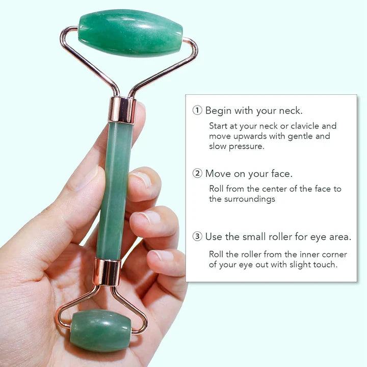 Instant Glow Gua Sha & Jade Roller Set | pour une Peau Éclatante et une Détente Naturelle