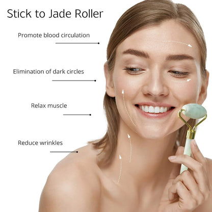 Instant Glow Gua Sha & Jade Roller Set | pour une Peau Éclatante et une Détente Naturelle