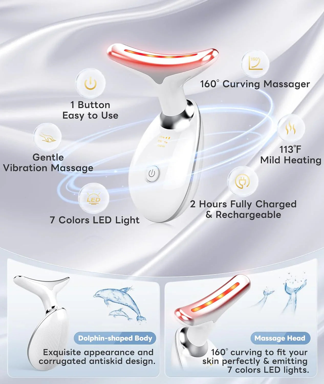 Radiantglow Masque Facial à Led 7 Couleurs
