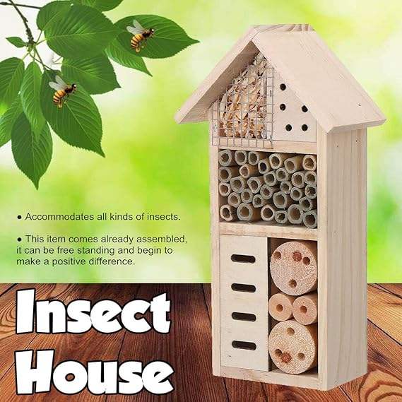 Maison en Bois pour les Insectes - Habitat Favorable aux Abeilles et aux Insectes pour le Jardin et la Terrasse