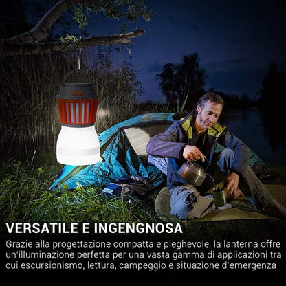 Lampe Solaire LED Anti-moustiques avec Lanterne Intégrée - Protection Efficace contre les Insectes et Éclairage pour le Jardin et le Camping
