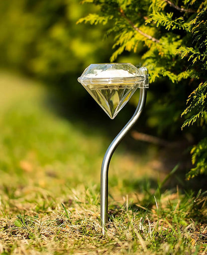 Lampes Solaires de Jardin en Forme de Diamant - Lampes LED pour L' Extérieur pour la Décoration et L' Éclairage