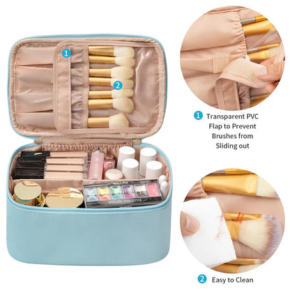 Organiseur de Maquillage Pratique pour les Voyages | avec Compartiments et Distributeurs