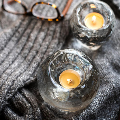Porte-bougies à Réchaud en Verre - Porte-bougies Décoratif en Verre Transparent pour un Éclairage Confortable