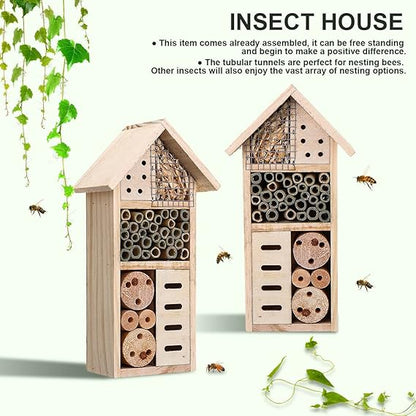 Maison en Bois pour les Insectes - Habitat Favorable aux Abeilles et aux Insectes pour le Jardin et la Terrasse