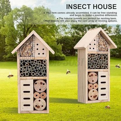 Maison en Bois pour les Insectes - Habitat Favorable aux Abeilles et aux Insectes pour le Jardin et la Terrasse