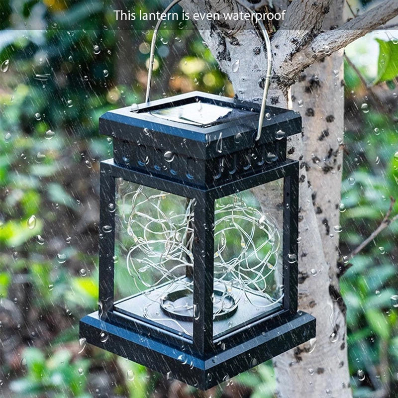 Lanterne Solaire à LED avec Lumières Filaires - Lampe de Jardin Décorative pour L' Extérieur et la Terrasse