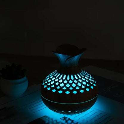 Humidificateur à Led - Diffuseur en Bois et Veilleuse