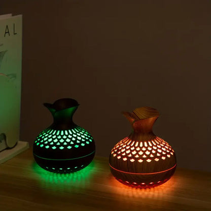 Humidificateur à Led - Diffuseur en Bois et Veilleuse
