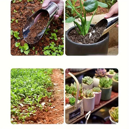 Pelle en Acier Inoxydable pour Terreau - Pelle à Plantes Robuste pour le Jardin et le Balcon