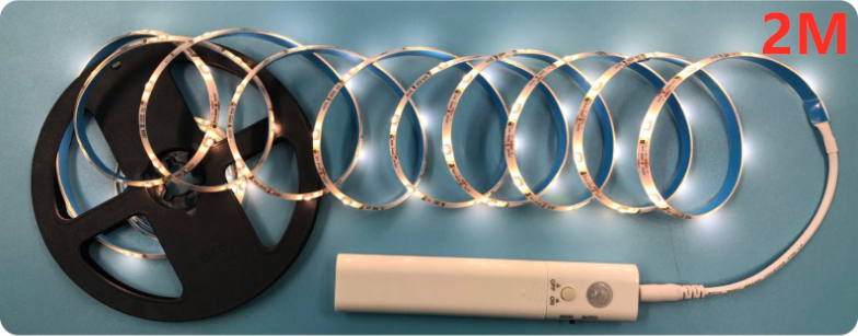 Bande Lumineuse LED avec Télécommande - 2 Mètres de Bande Flexible pour L' Éclairage Décoratif dans les Armoires et les Étagères