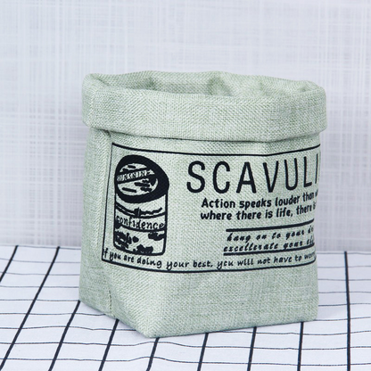 Pot en Tissu Décoratif avec Impression - Pot de Rangement Polyvalent pour les Plantes et la Décoration