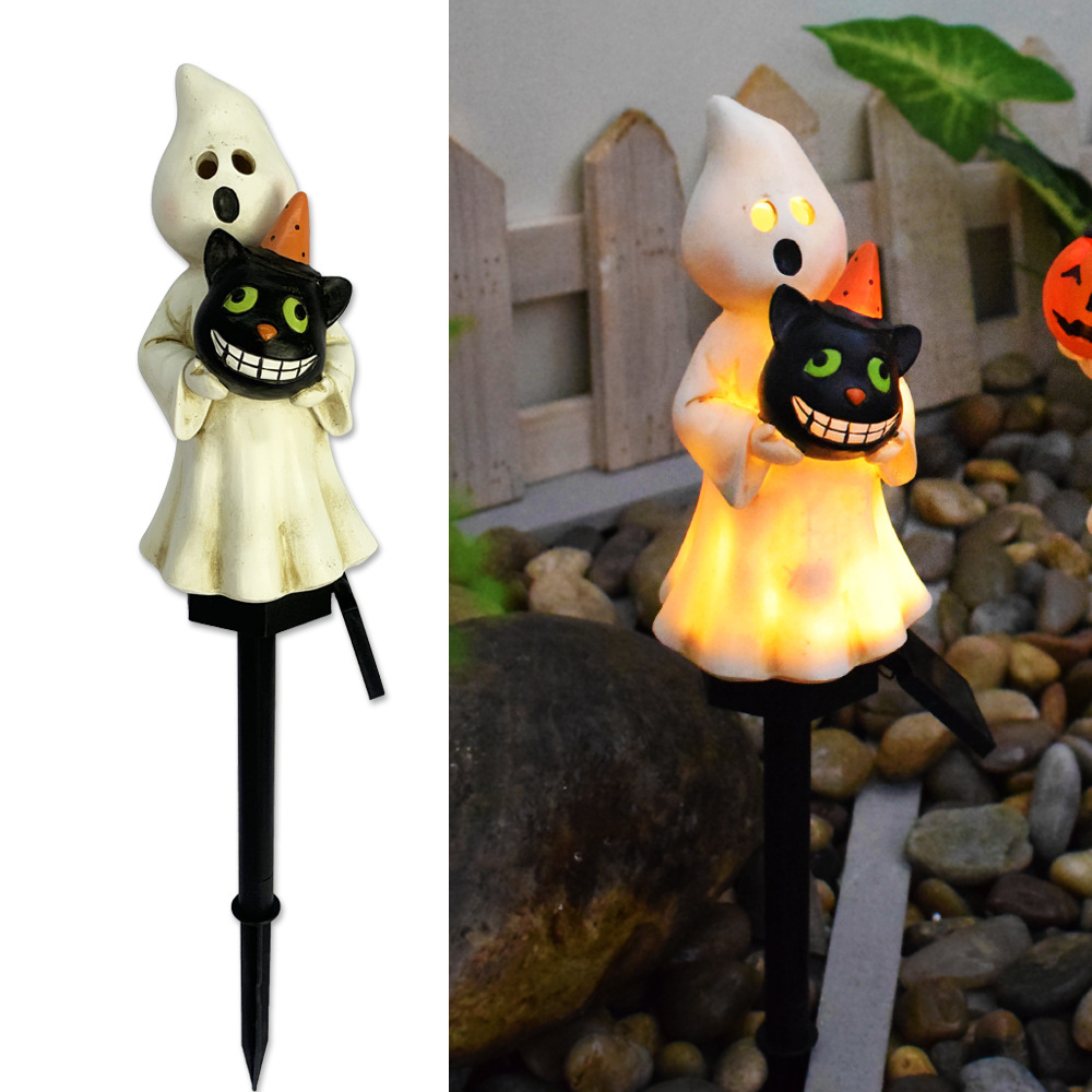 Lampes Solaires D' Halloween - Lampes de Jardin Décoratives à Led avec des Motifs de Citrouilles et de Sorcières
