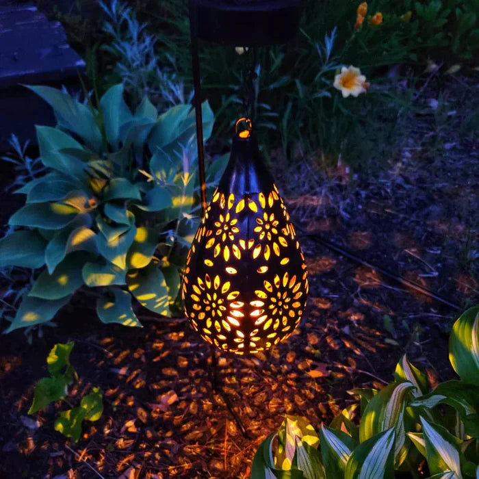 Lampe de Jardin Fleurie , Alimentée au Soleil et Résistante aux Intempéries - pour un Éclairage Extérieur Élégant