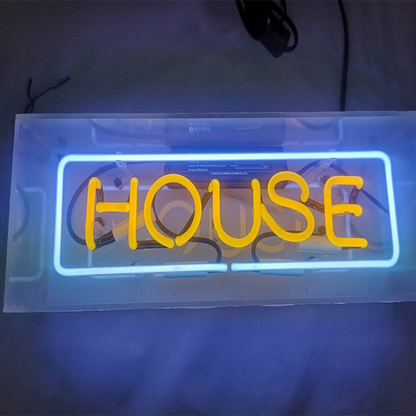 Bouclier Néon En Verre Acrylique - Boîte À Lumière LED Pour Le Salon Et La Chambre À Coucher , Lampe De Table Décorative