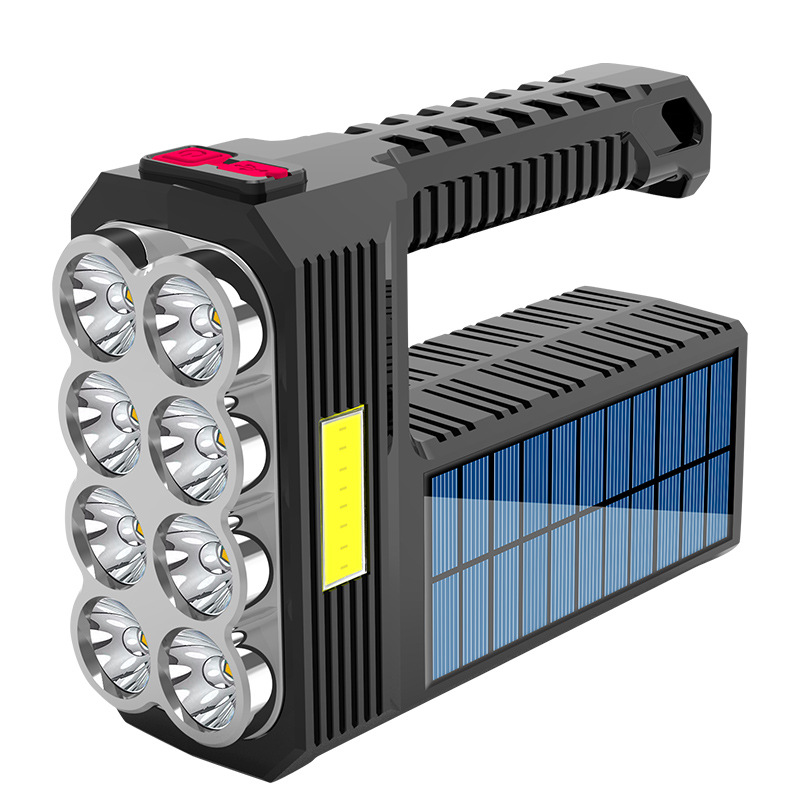 Lampe de Poche Solaire à LED - Projecteur Portatif Étanche et Puissant avec Pile au Lithium