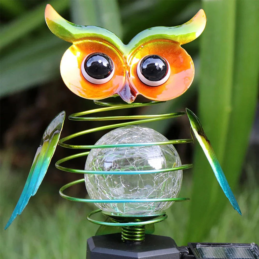 Lampe Solaire de Jardin Chouette avec Changement de Couleur - Eclairage Extérieur Décoratif à Led pour le Jardin et la Cour