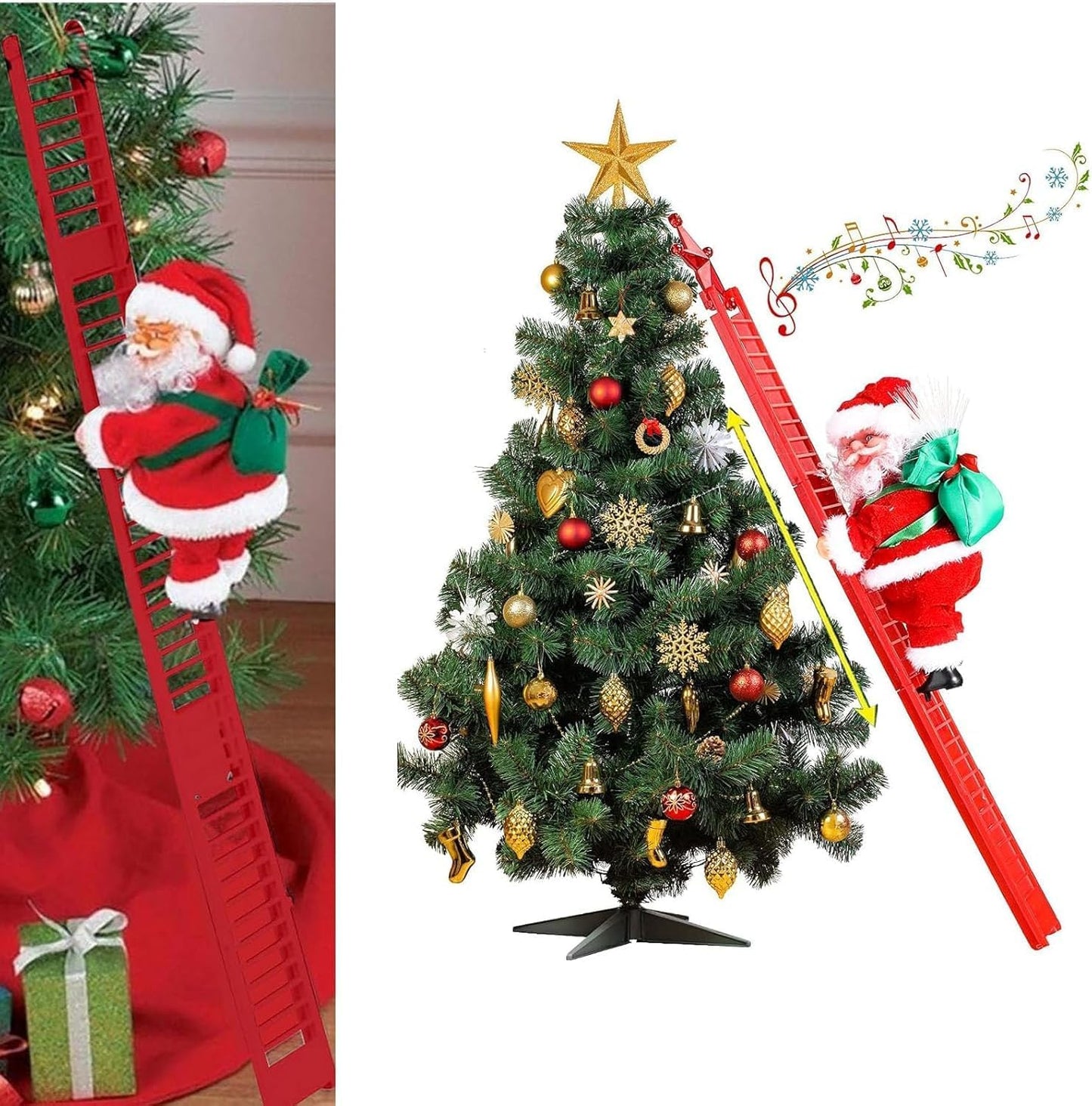 Père Noël Grimpant avec Échelle