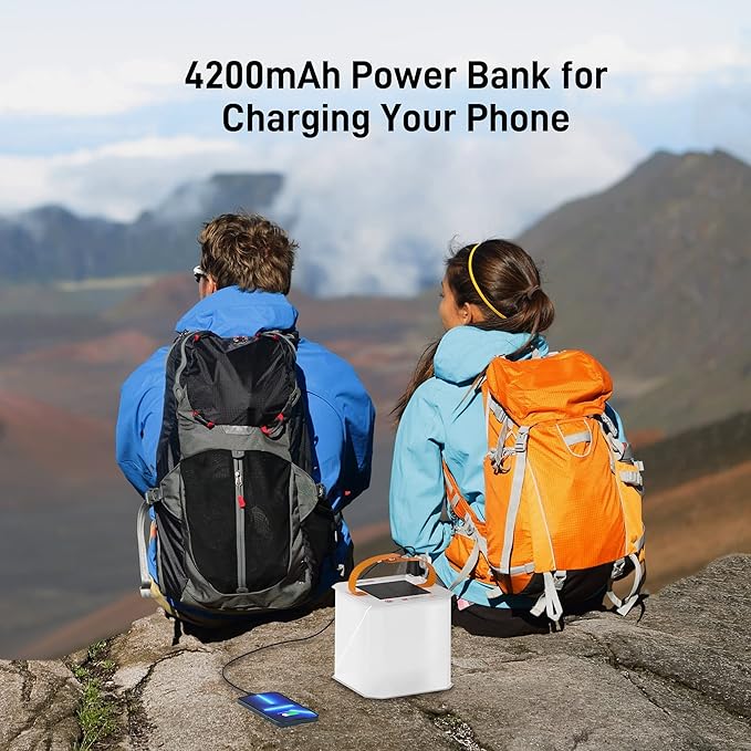Lanterne Solaire à LED - Lampe de Camping Portable et Pliable Fonctionnant à L' Énergie Solaire pour les Activités de Plein Air