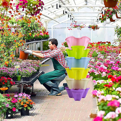 Tour de Plantation Empilable pour Herbes Aromatiques et Légumes - Jardinières Verticales pour L' Intérieur et L' Extérieur