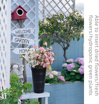 Pot De Fleurs En Fer Rétro Avec Poignées - Pot De Fleurs Décoratif En Métal Pour La Maison