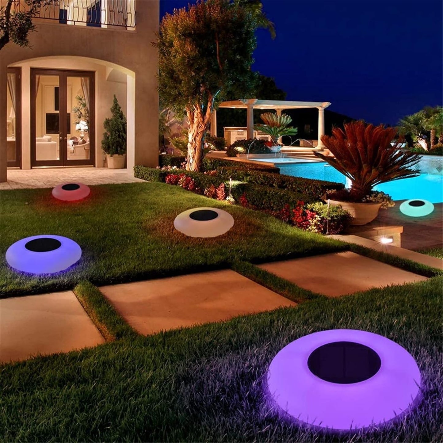 Lampes Solaires De Jardin Design Des Yeux - Éclairage Extérieur LED Pour Jardin Et Terrasse , Résistant Aux Intempéries