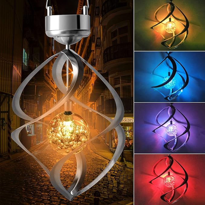 Carillon Solaire à LED avec Changement de Couleur - Eclairage Décoratif de Jardin pour L' Extérieur