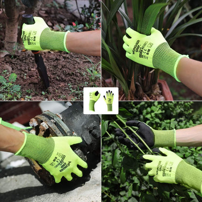 Gants de Travail avec Wunder - Grip - Gants Antidérapants pour le Jardinage et L' Artisanat
