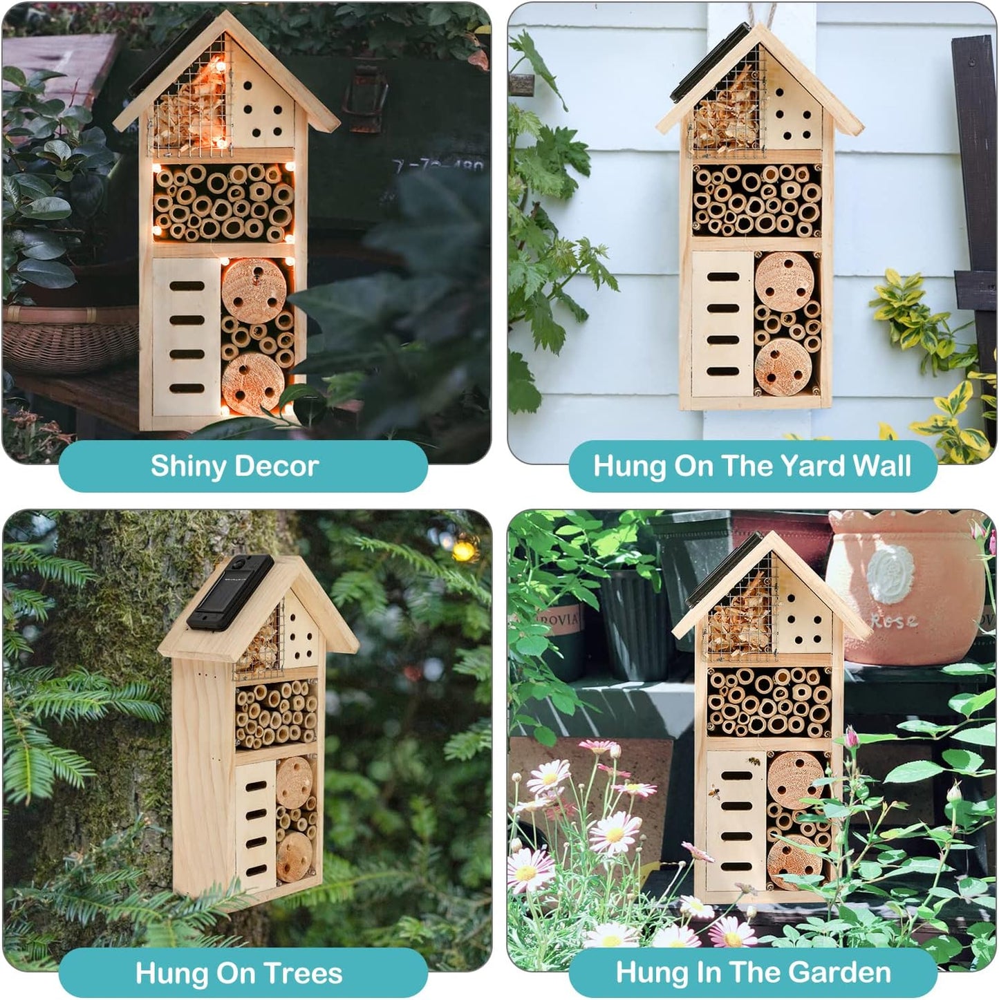 Maison en Bois pour les Insectes - Habitat Favorable aux Abeilles et aux Insectes pour le Jardin et la Terrasse