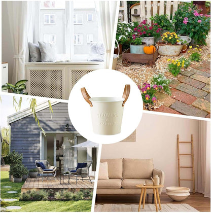 Pots De Plantes Décoratifs Avec Poignées En Cuir - Pots De Fleurs Pour La Maison Et Le Jardin