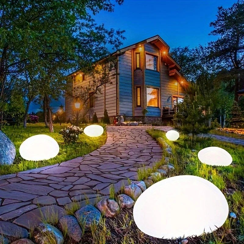Pierres de Jardin Lumineuses avec Changement de Couleur - Lampes à Led Décoratives en Pierre pour L' Extérieur et le Jardin