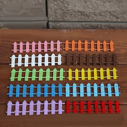 Clôture de Jardin Miniature en Bois - Décoration Colorée pour le Jardin des Fées et le Modélisme
