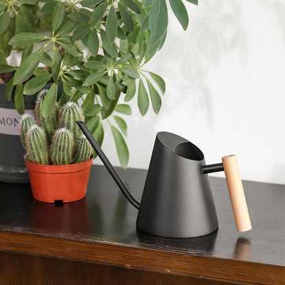 Arrosoir Moderne avec Poignée en Bois - Arrosoir Élégant pour les Plantes du Jardin