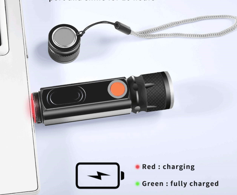 Lampe De Poche Magnétique Rechargeable USB - Lampe De Secours À LED Avec Aimant Et Sangle