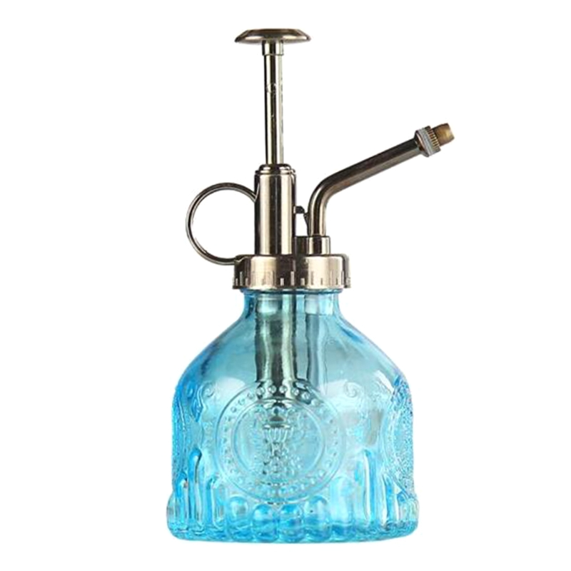 Bouteille En Verre Gaufré Avec Buse En Métal - Vaporisateur Pour L' Arrosage Des Fleurs Au Design Vintage