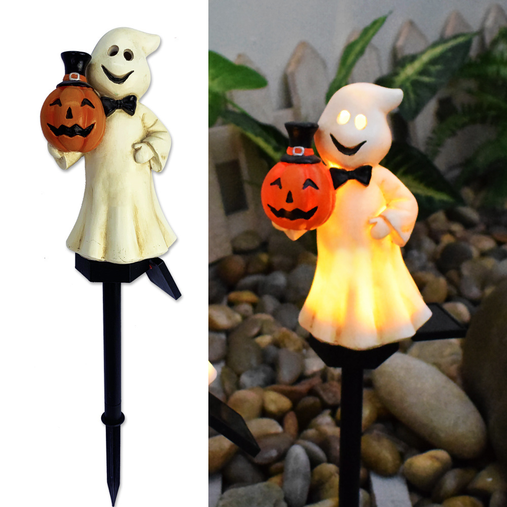 Lampes Solaires D' Halloween - Lampes de Jardin Décoratives à Led avec des Motifs de Citrouilles et de Sorcières