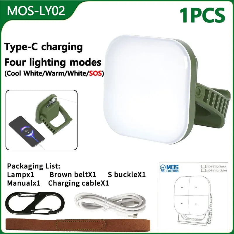 Lampe de Camping Solaire Rechargeable 80w avec Aimant et Fonction Zoom