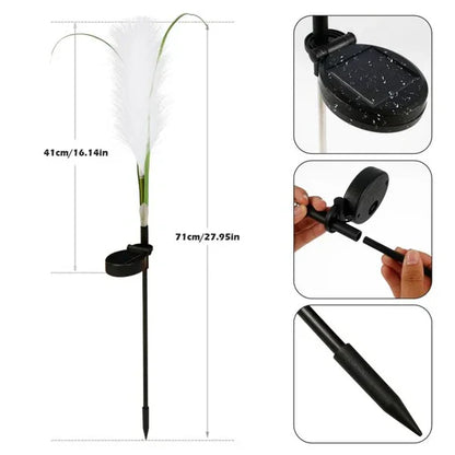 Eclairage Décoratif de Jardin en Rotin - Lampe Solaire en Design D' Herbe pour L' Extérieur