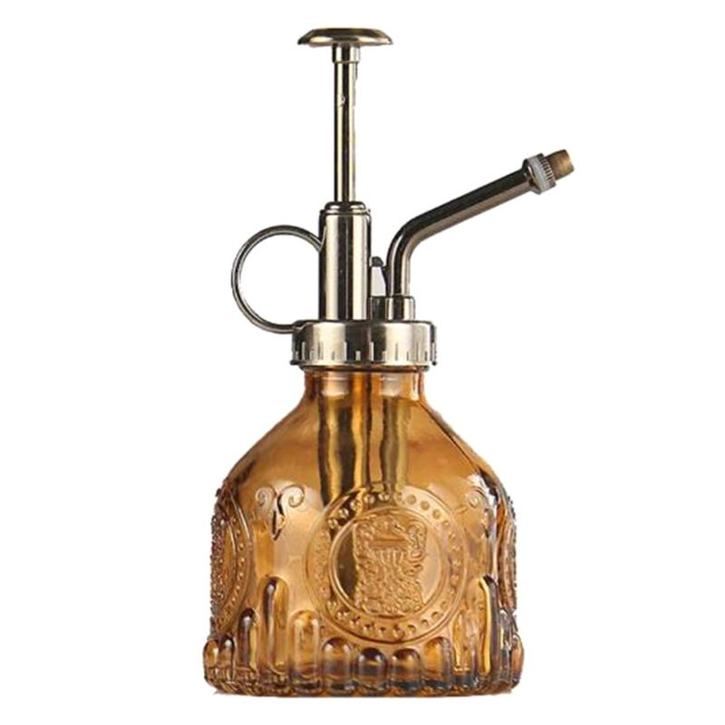 Bouteille En Verre Gaufré Avec Buse En Métal - Vaporisateur Pour L' Arrosage Des Fleurs Au Design Vintage