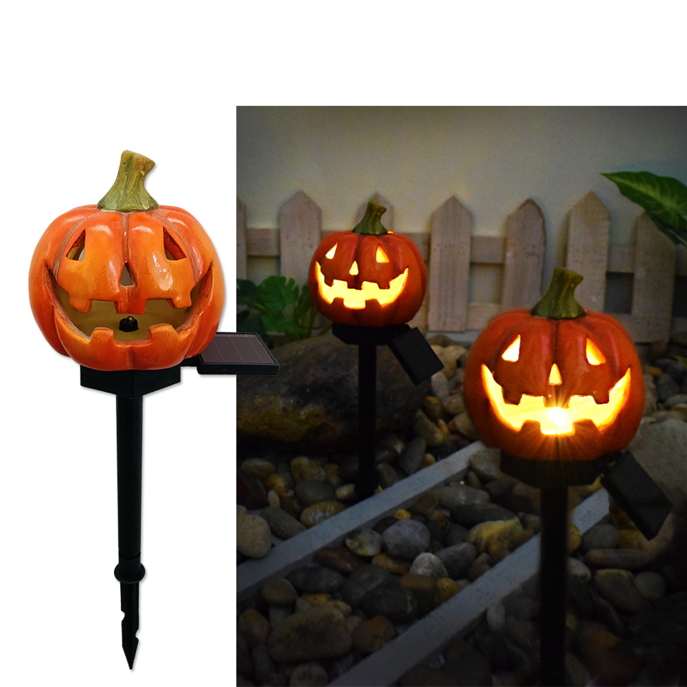 Lampes Solaires D' Halloween - Lampes de Jardin Décoratives à Led avec des Motifs de Citrouilles et de Sorcières