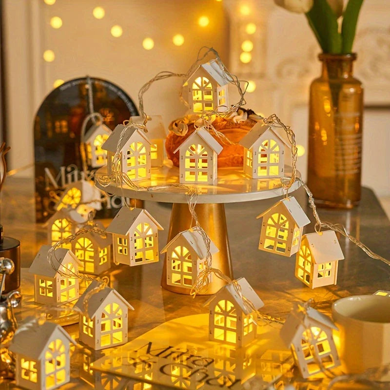 Chaînes Lumineuses LED Avec Mini-maisons - Lumières De Noël Décoratives Pour L' Intérieur
