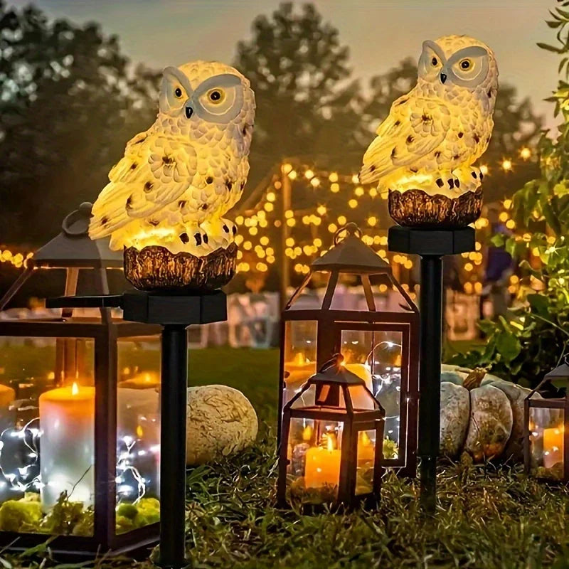 Lampe Solaire de Jardin Hibou - Lampe D' Extérieur à Led pour le Jardin , la Terrasse et le Balcon , Résistante aux Intempéries