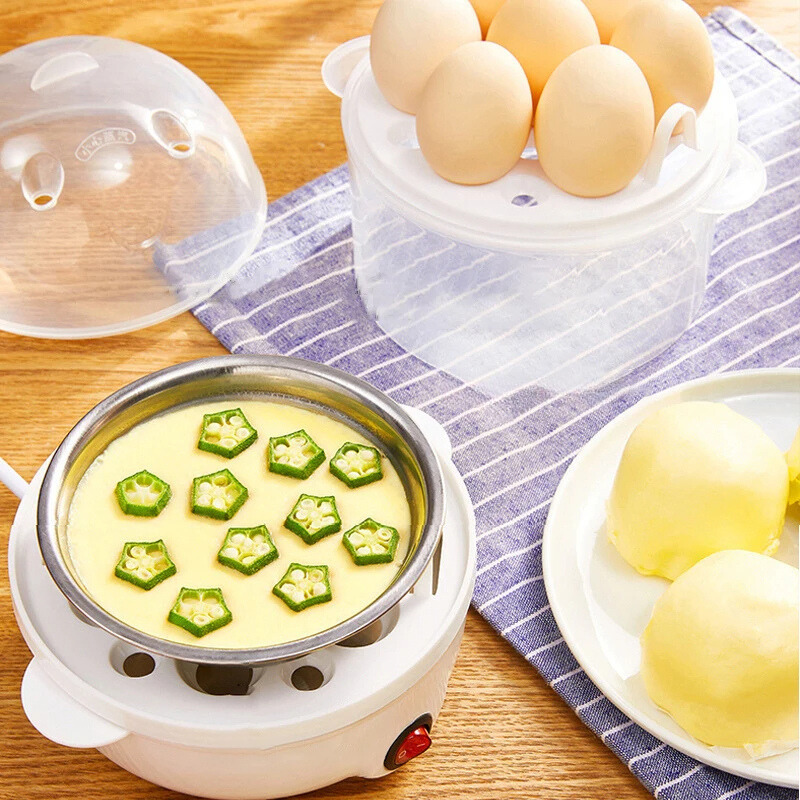 Cuiseur D' Œufs Électrique & Cuiseur Vapeur - Appareil Multifonction Compact pour des Œufs Parfaits et des Aliments Cuits à la Vapeur