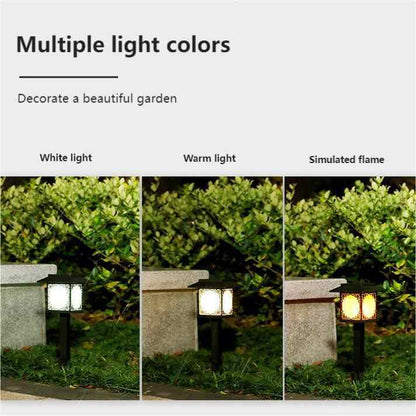 Lampe Solaire à LED pour le Jardin - Grande Lampe Carrée à Lumière Chaude et Double Usage