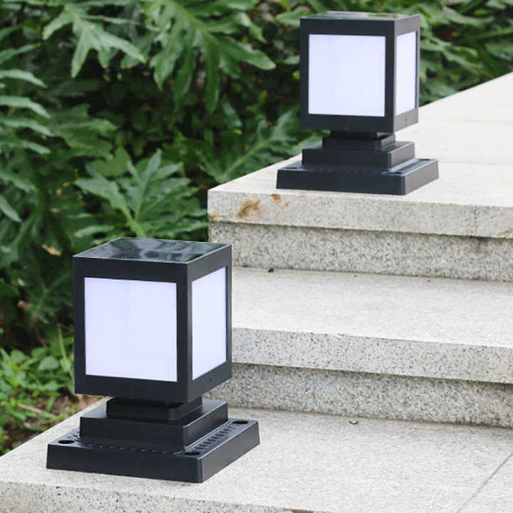 Lanterne Solaire de Jardin à Led au Design Carré - Éclairage Extérieur Décoratif pour les Allées et la Terrasse