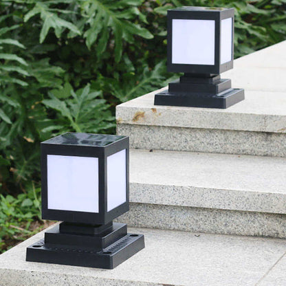 Lanterne Solaire de Jardin à Led au Design Carré - Éclairage Extérieur Décoratif pour les Allées et la Terrasse